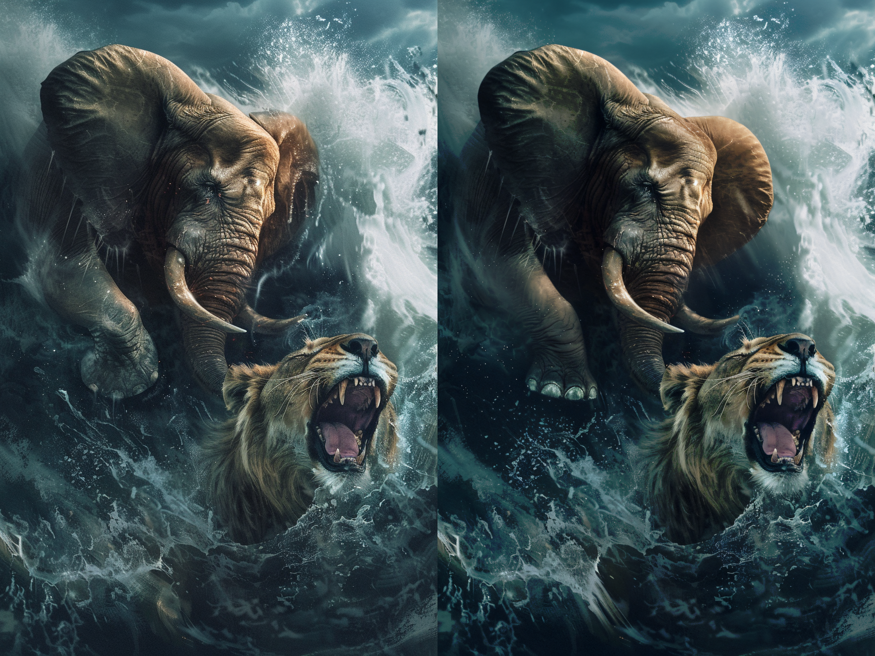 Elephant verses the Lion Artwork