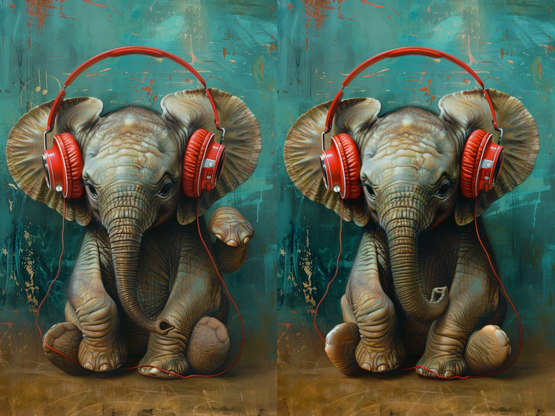 Ruby Elephant Calf Artwork